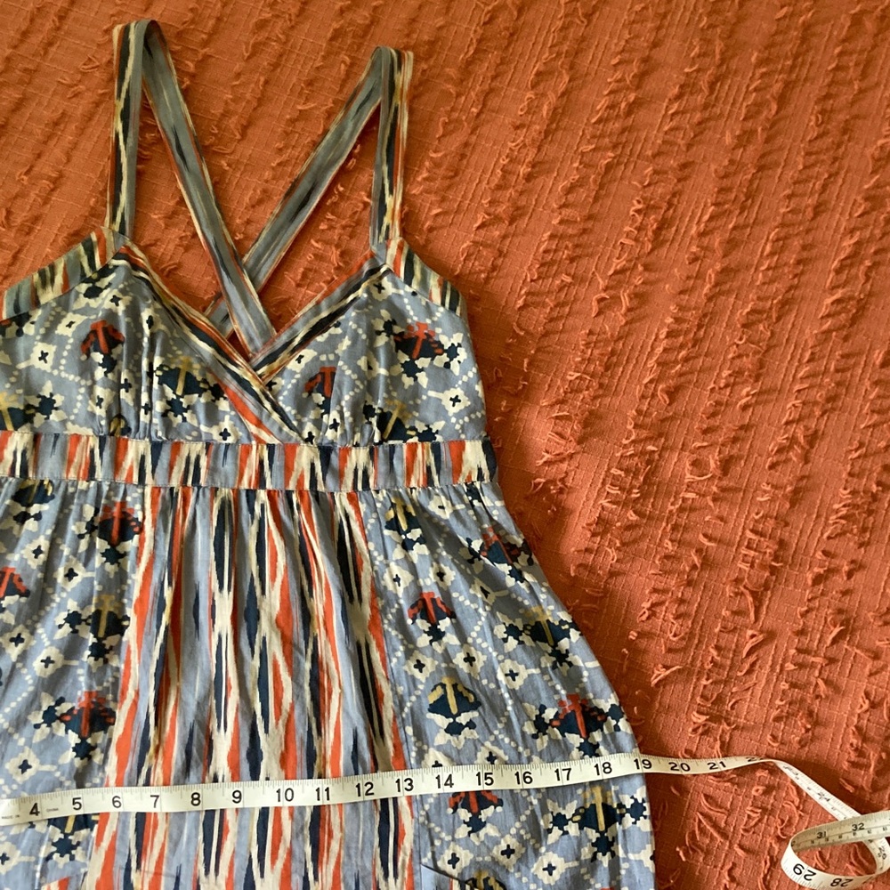 Boho hippie Vintage Urban Outfitters Blue Maxi Cotton Sun Dress - Picture 9 of 16